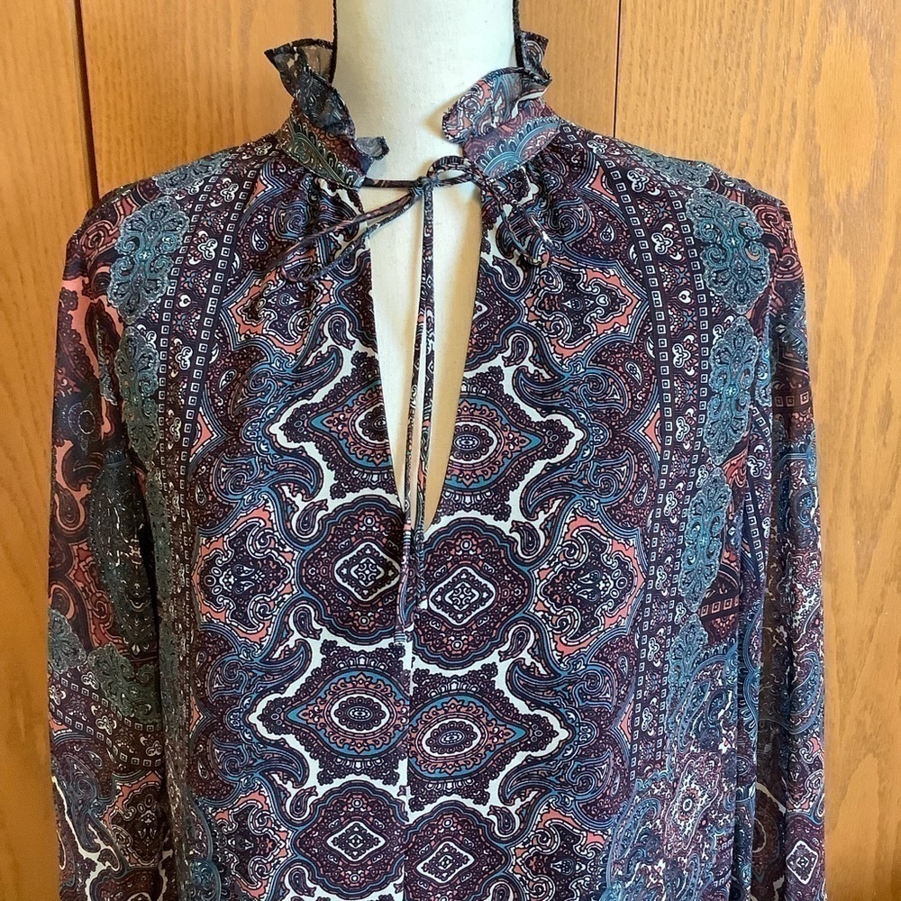 Amanda Uprichard Paisley Dress Sz-M - Picture 3 of 6